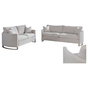 Conjunto de sofá Corliss con brazos arqueados tapizados en beige