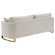 Conjunto de sofá Corliss con brazos arqueados tapizados en beige