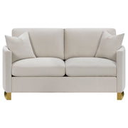 Conjunto de sofá Corliss con brazos arqueados tapizados en beige