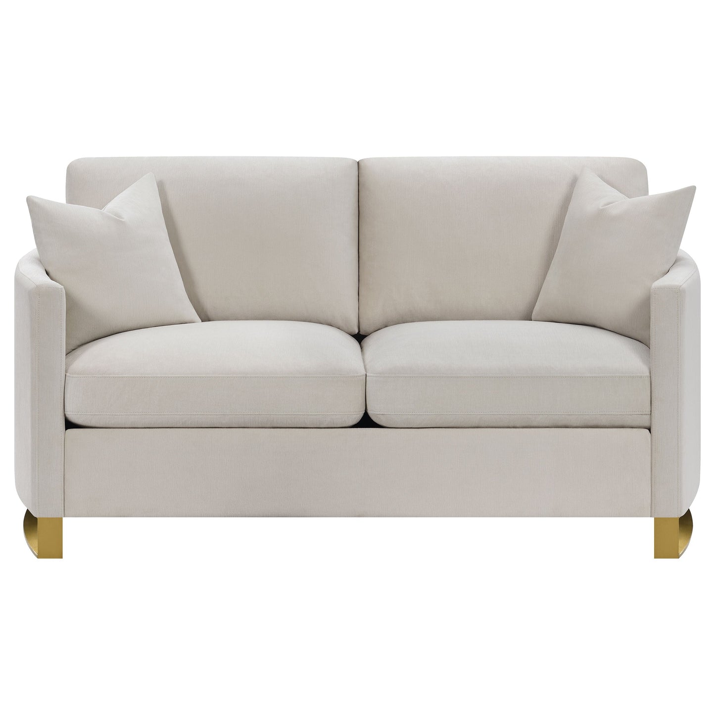 Loveseat con brazos curvos tapizado Corliss en beige