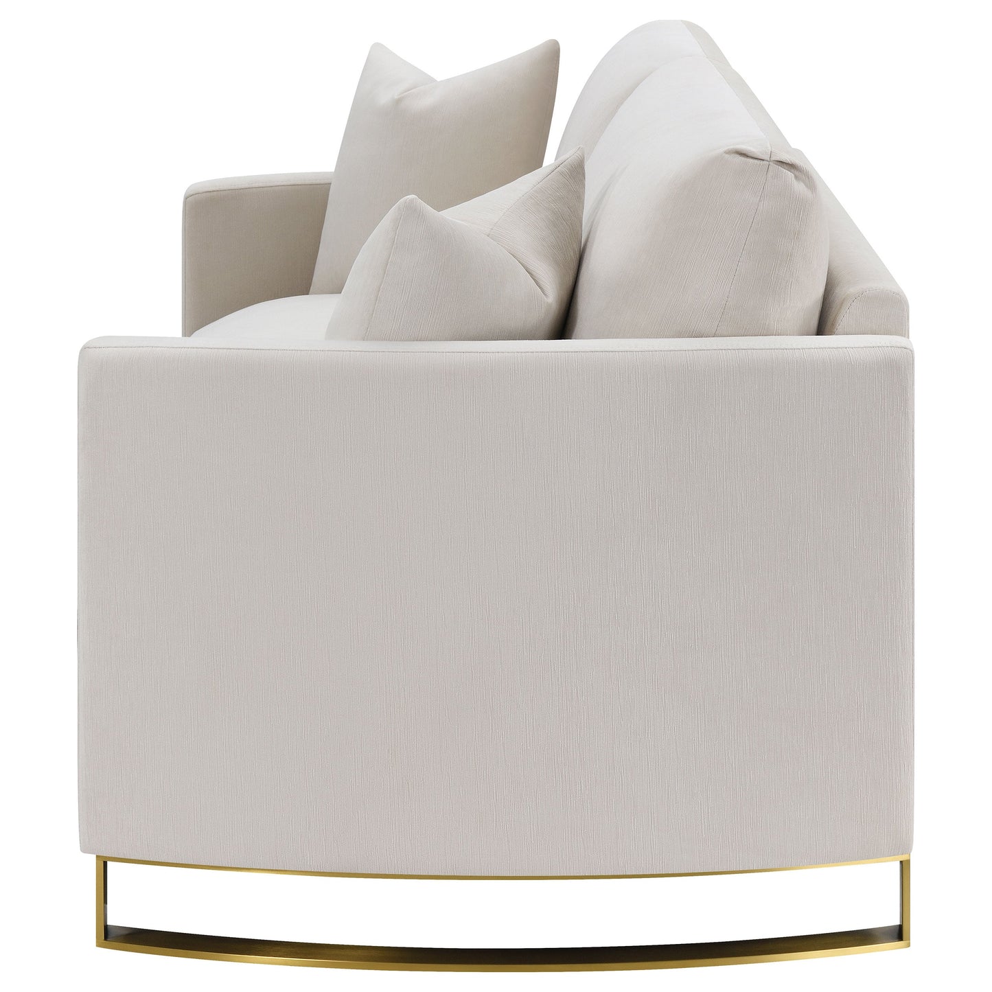 Loveseat con brazos curvos tapizado Corliss en beige