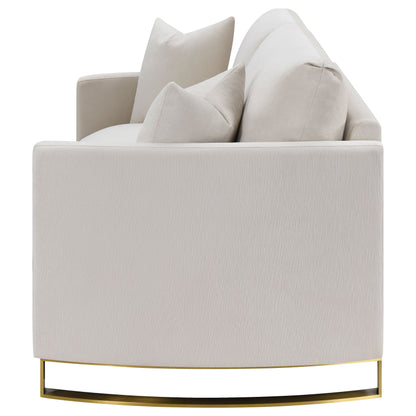 Loveseat con brazos curvos tapizado Corliss en beige