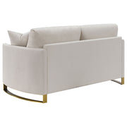 Loveseat con brazos curvos tapizado Corliss en beige