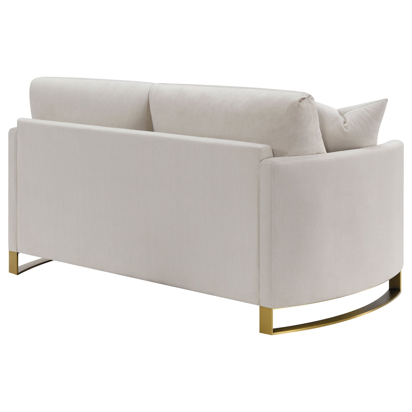 Loveseat con brazos curvos tapizado Corliss en beige