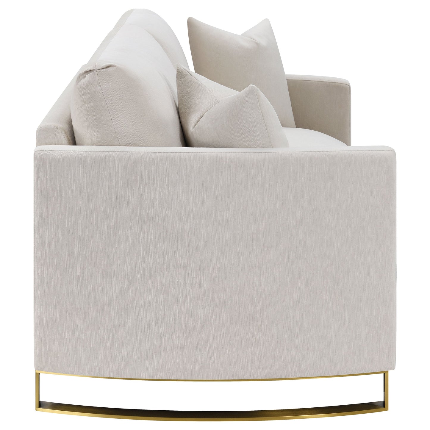 Loveseat con brazos curvos tapizado Corliss en beige
