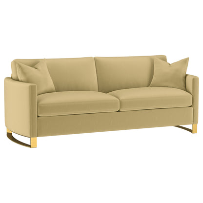 Corliss Velvet Upholstered Sofa Set Camel