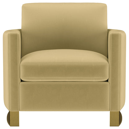 Corliss Upholstered Curved Track Arm Chair Camel