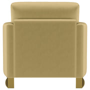 Corliss Upholstered Curved Track Arm Chair Camel