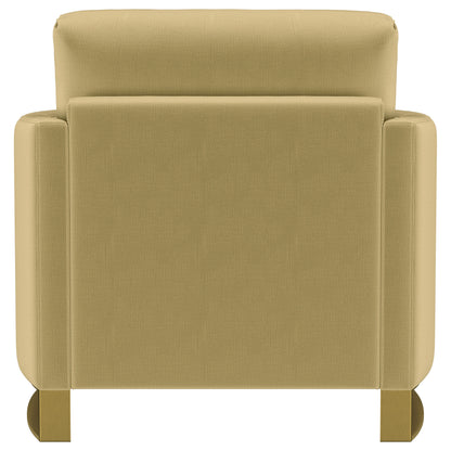 Corliss Upholstered Curved Track Arm Chair Camel