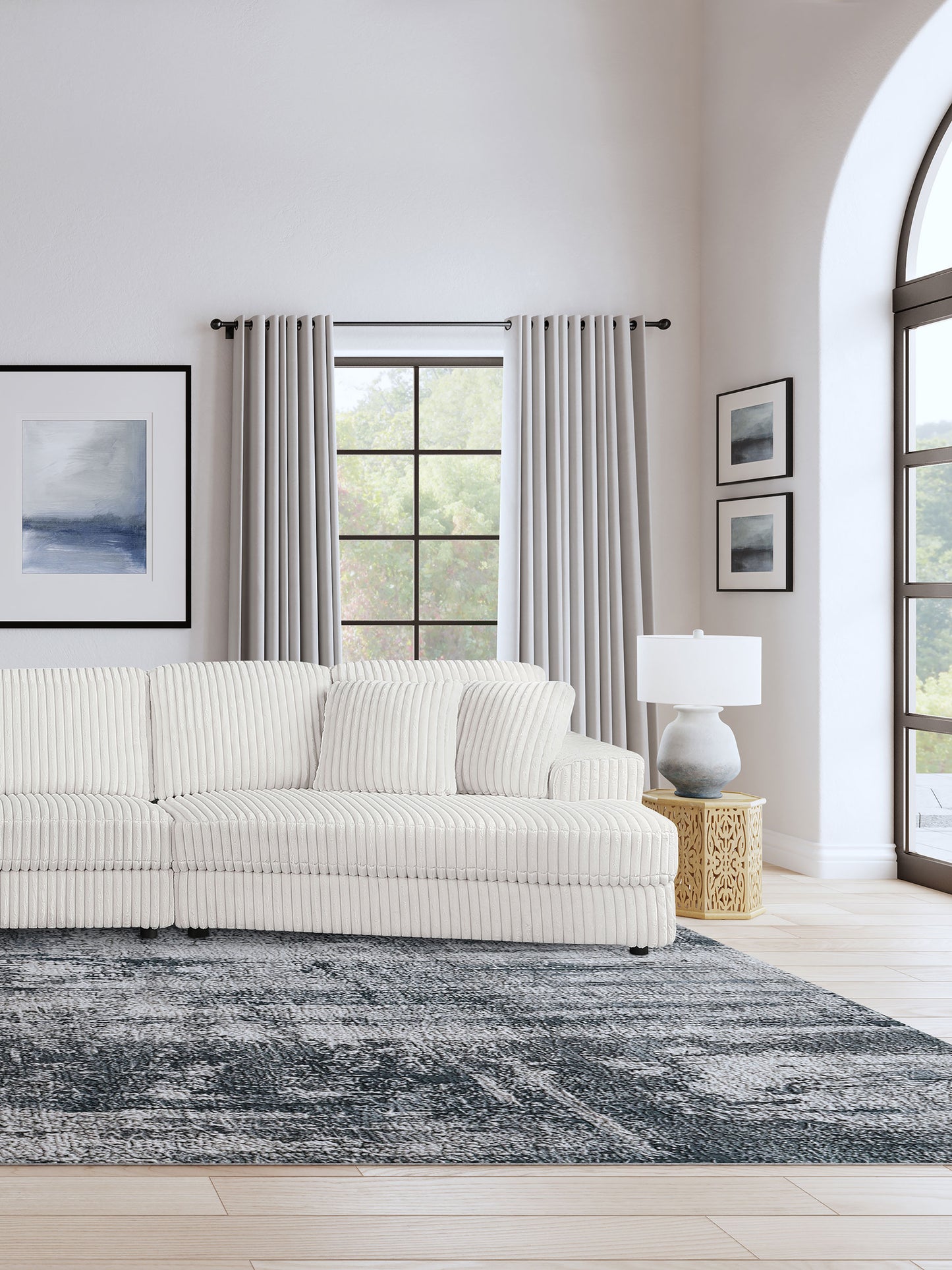 Emberson Upholstered Sectional Ivory