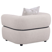 Jeanette Fabric Upholstered Round Arm Sofa Set Beige