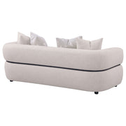 Jeanette 84-inch Fabric Upholstered Round Arm Sofa Beige