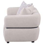 Jeanette 73-inch Fabric Upholstered Round Arm Loveseat Beige