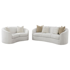Juego de sofá Rainn Boucle tapizado con brazos inclinados Latte