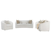 Juego de sofá Rainn Boucle tapizado con brazos inclinados Latte