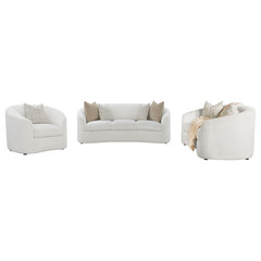 Juego de sofá Rainn Boucle tapizado con brazos inclinados Latte