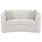 Juego de sofá Rainn Boucle tapizado con brazos inclinados Latte