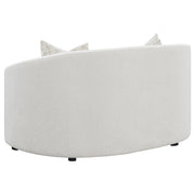 Juego de sofá Rainn Boucle tapizado con brazos inclinados Latte