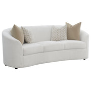 Sofá Rainn Boucle tapizado con brazos inclinados color Latte