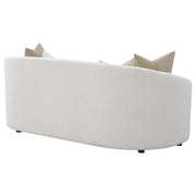 Sofá Rainn Boucle tapizado con brazos inclinados color Latte