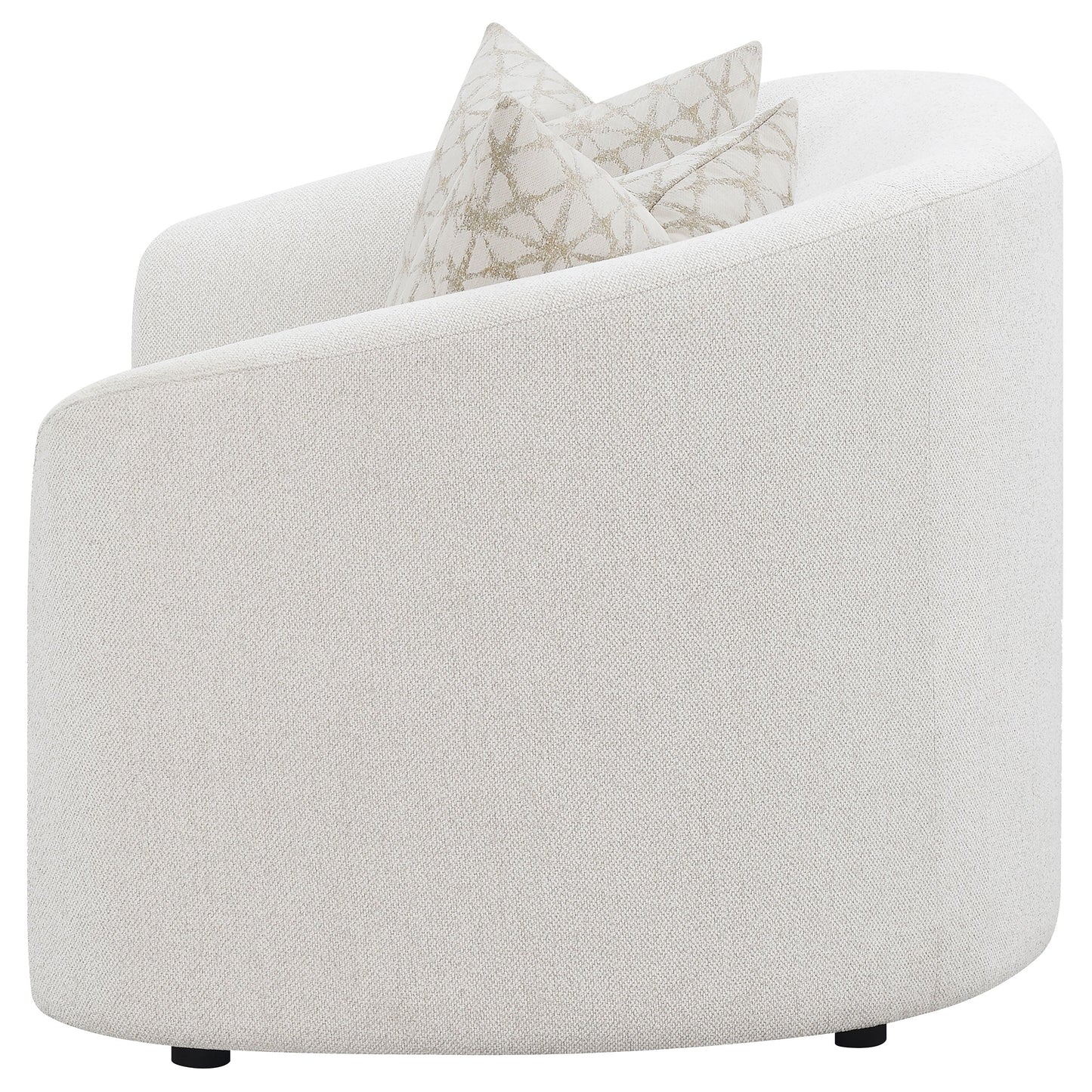 Loveseat Rainn Boucle tapizado con brazos inclinados color Latte