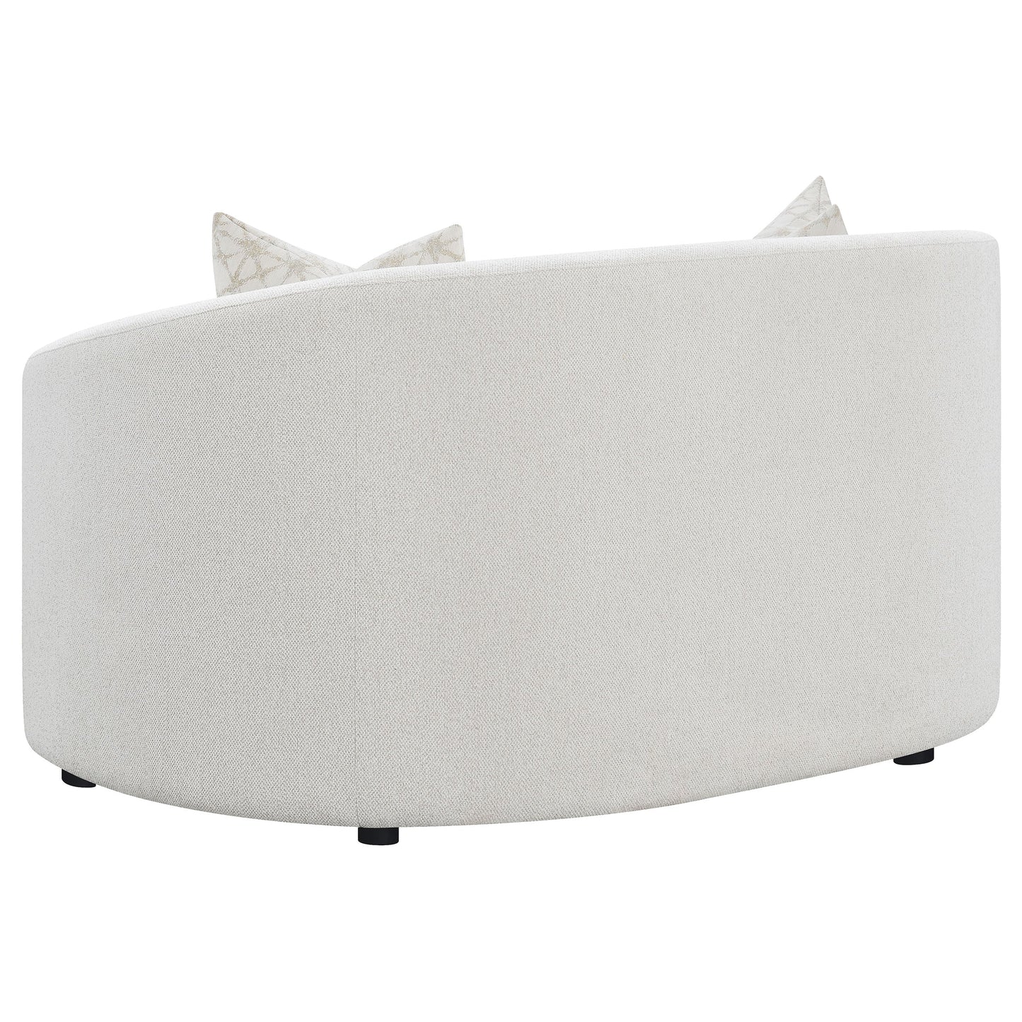 Loveseat Rainn Boucle tapizado con brazos inclinados color Latte