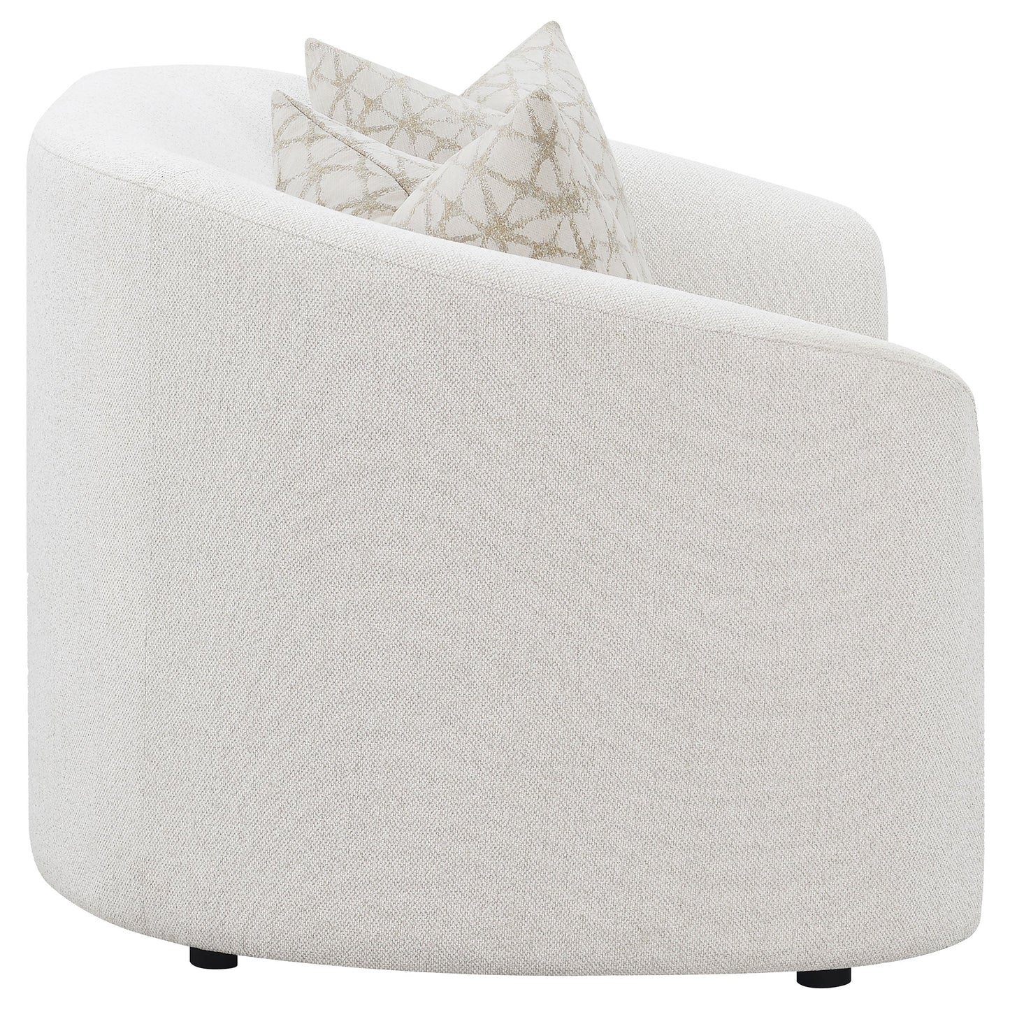 Loveseat Rainn Boucle tapizado con brazos inclinados color Latte