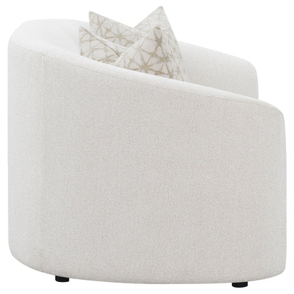 Loveseat Rainn Boucle tapizado con brazos inclinados color Latte