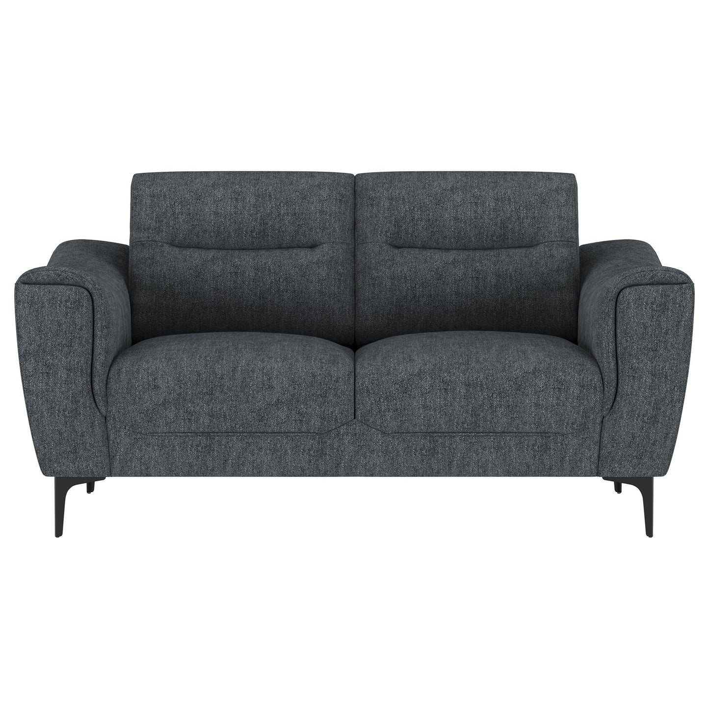 Loveseat Nolan con brazos inclinados y tapizado en color carbón