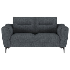 Loveseat Nolan con brazos inclinados y tapizado en color carbón