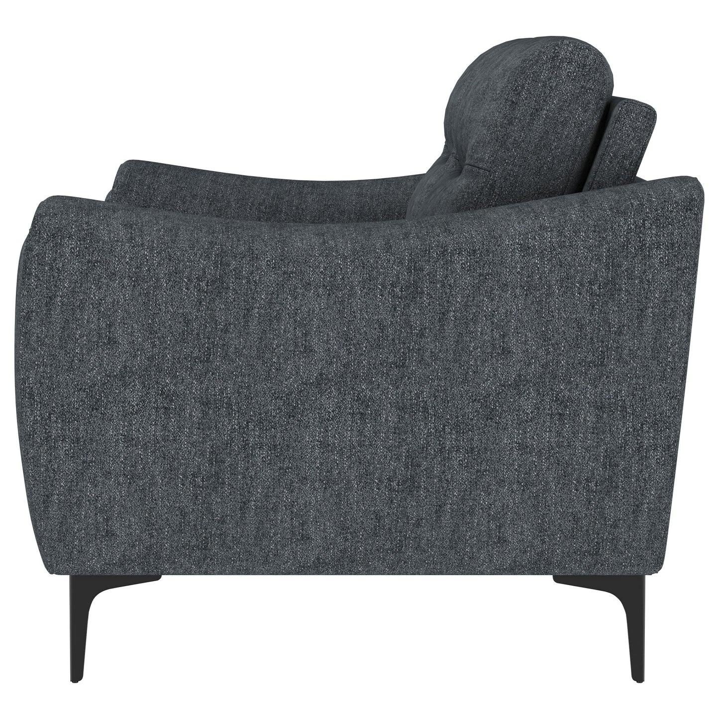 Loveseat Nolan con brazos inclinados y tapizado en color carbón