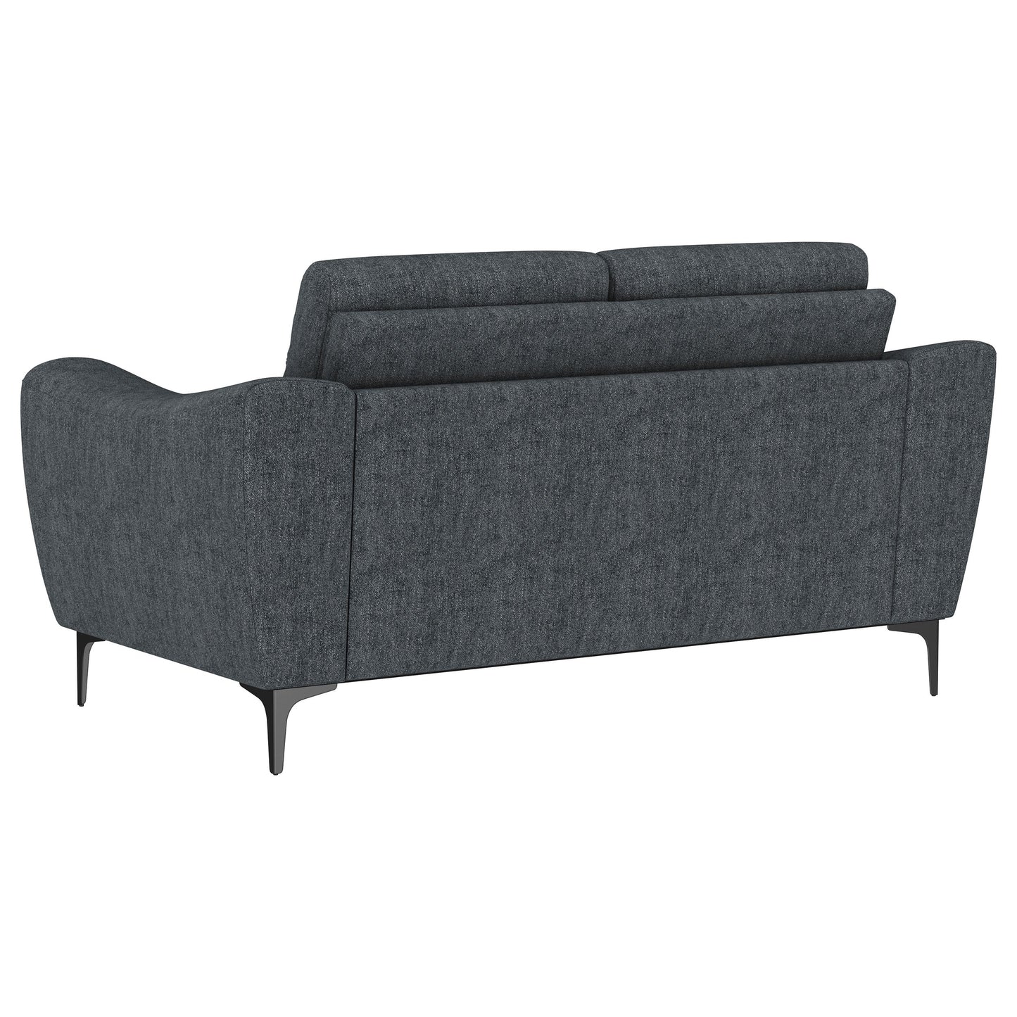Loveseat Nolan con brazos inclinados y tapizado en color carbón
