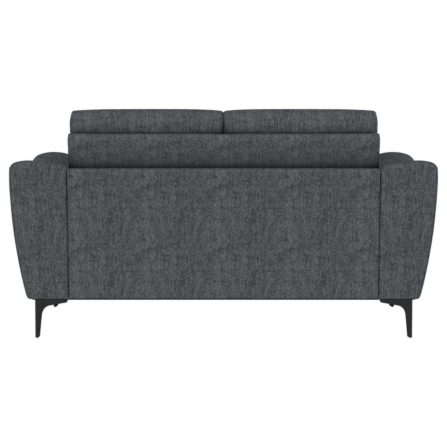 Loveseat Nolan con brazos inclinados y tapizado en color carbón