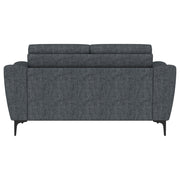 Loveseat Nolan con brazos inclinados y tapizado en color carbón