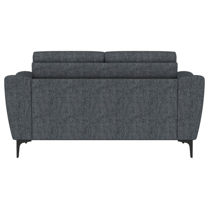 Loveseat Nolan con brazos inclinados y tapizado en color carbón