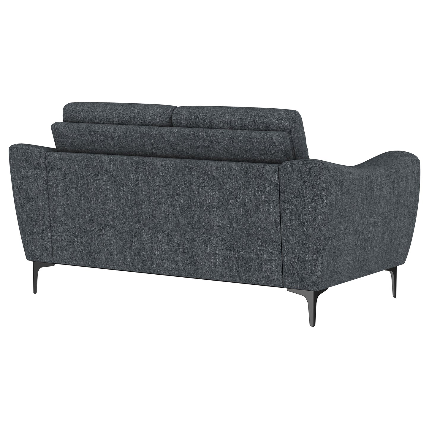 Loveseat Nolan con brazos inclinados y tapizado en color carbón
