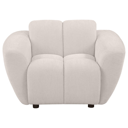 Destino Chenille Upholstered Splayed Arm Accent Chair Greige