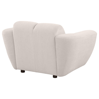 Destino Chenille Upholstered Splayed Arm Accent Chair Greige