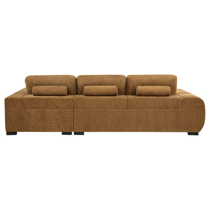 Octavia Fabric Upholstered Sectional Chaise Sofa Amber