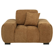 Octavia Fabric Upholstered Track Arm Accent Chair Amber