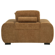 Octavia Fabric Upholstered Track Arm Accent Chair Amber