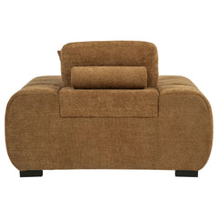 Octavia Fabric Upholstered Track Arm Accent Chair Amber