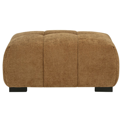 Octavia Fabric Upholstered Rectangular Ottoman Amber