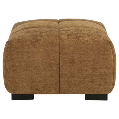 Octavia Fabric Upholstered Rectangular Ottoman Amber