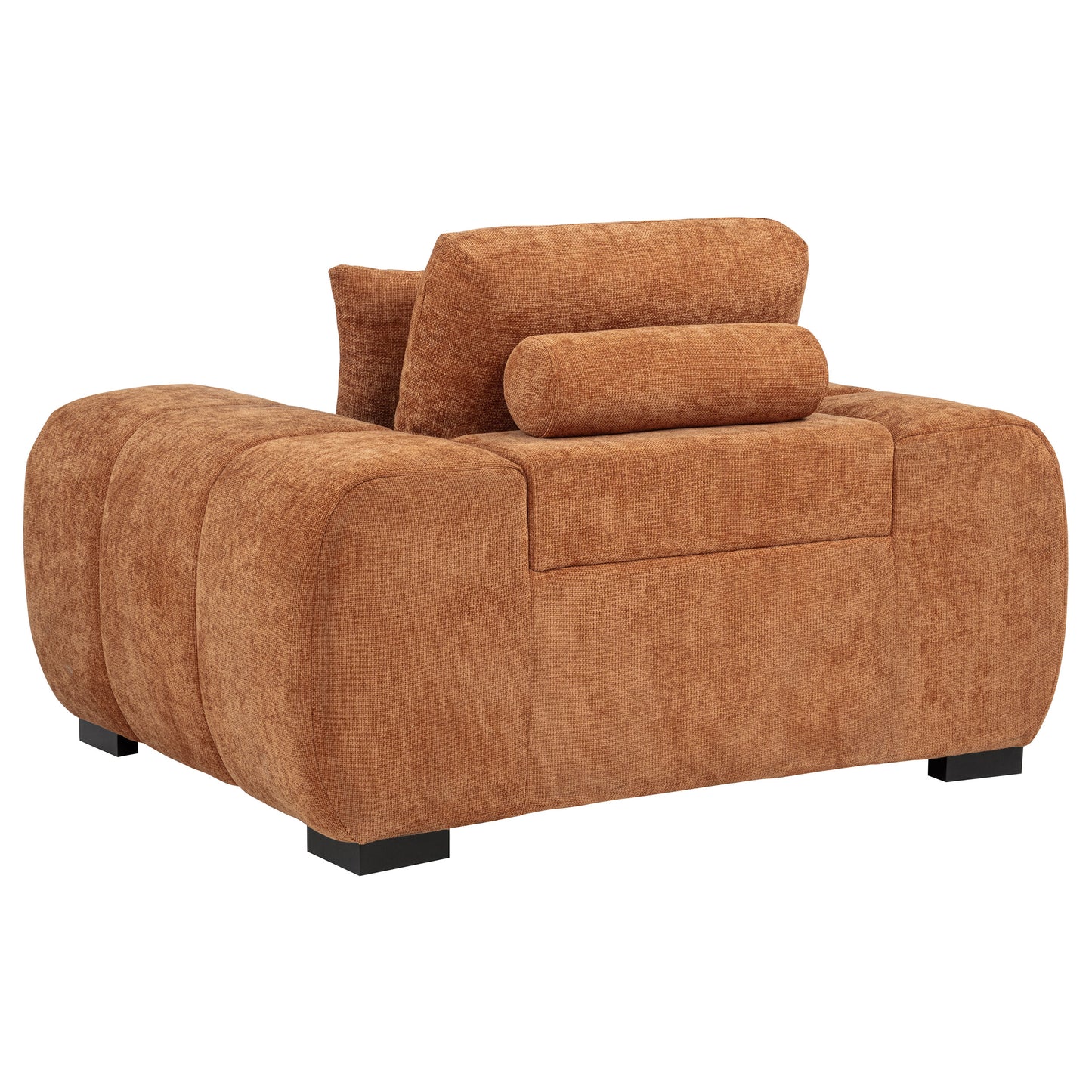 Octavia Fabric Upholstered Track Arm Accent Chair Orange