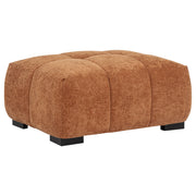 Octavia Fabric Upholstered Rectangular Ottoman Orange