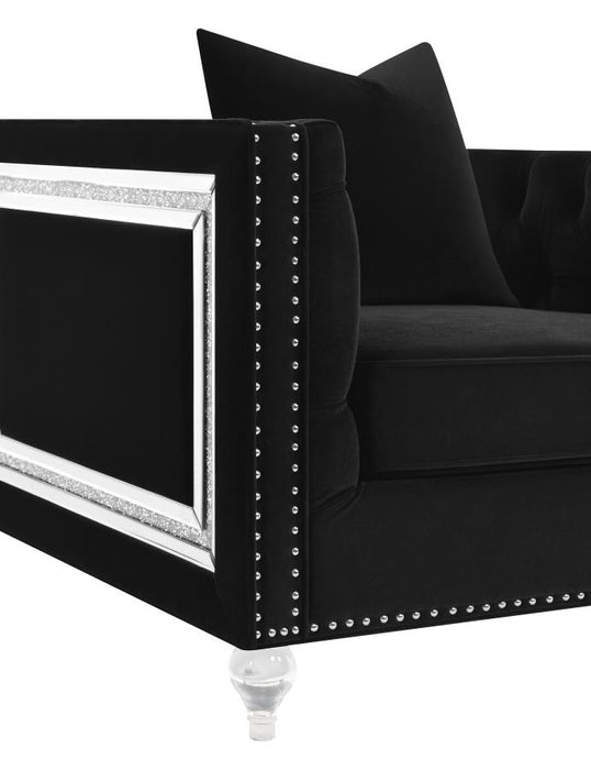 Delilah Upholstered Tufted Tuxedo Arm Sofa