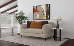 Jade Chenille Upholstered Modern Track Arm Loveseat Green