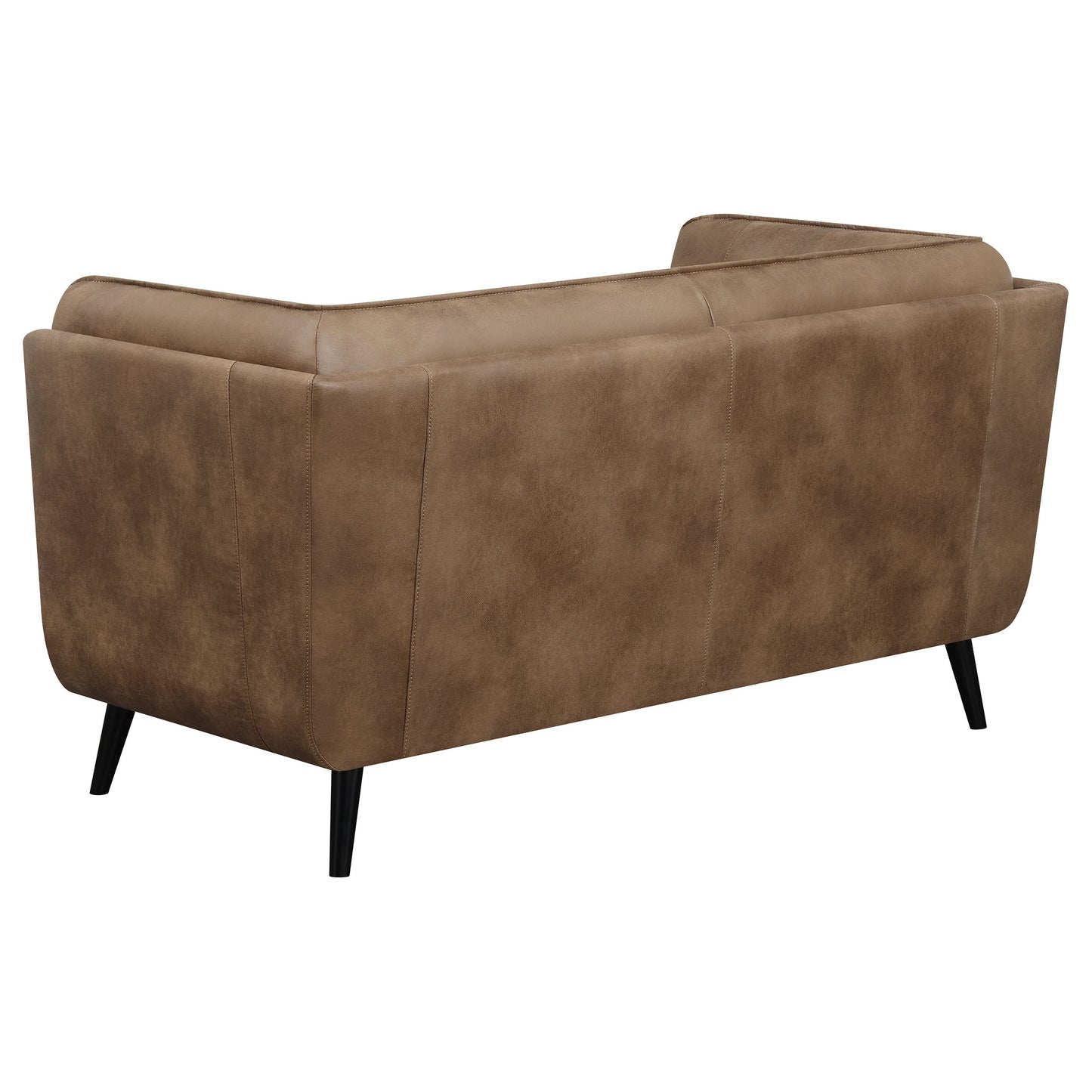 Loveseat capitoné con brazos tipo esmoquin tapizados Thatcher en marrón