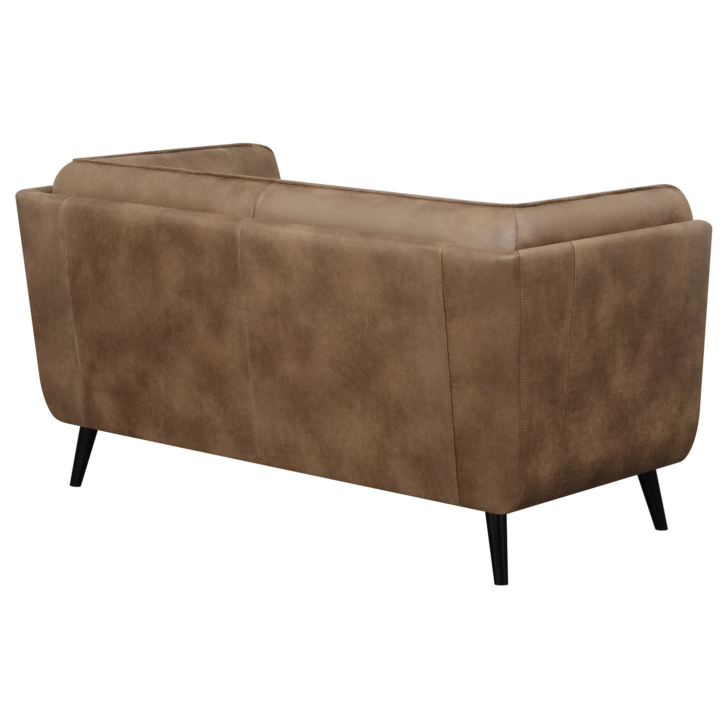 Loveseat capitoné con brazos tipo esmoquin tapizados Thatcher en marrón